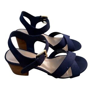 14TH & UNION Navy Blue Sandals w/ Buckle Strap Women 7.5 7-1/2 M